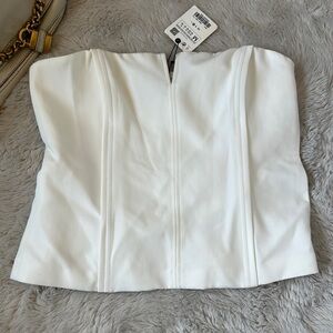 Zara Ivory Strapless Corset Top